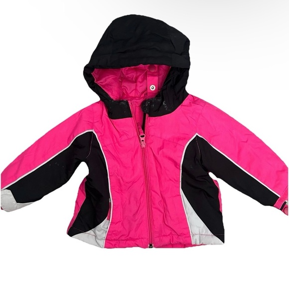Baby Girl The Children’s Place Winter Jacket Size 9-12 Months  Pink Black - Picture 1 of 2